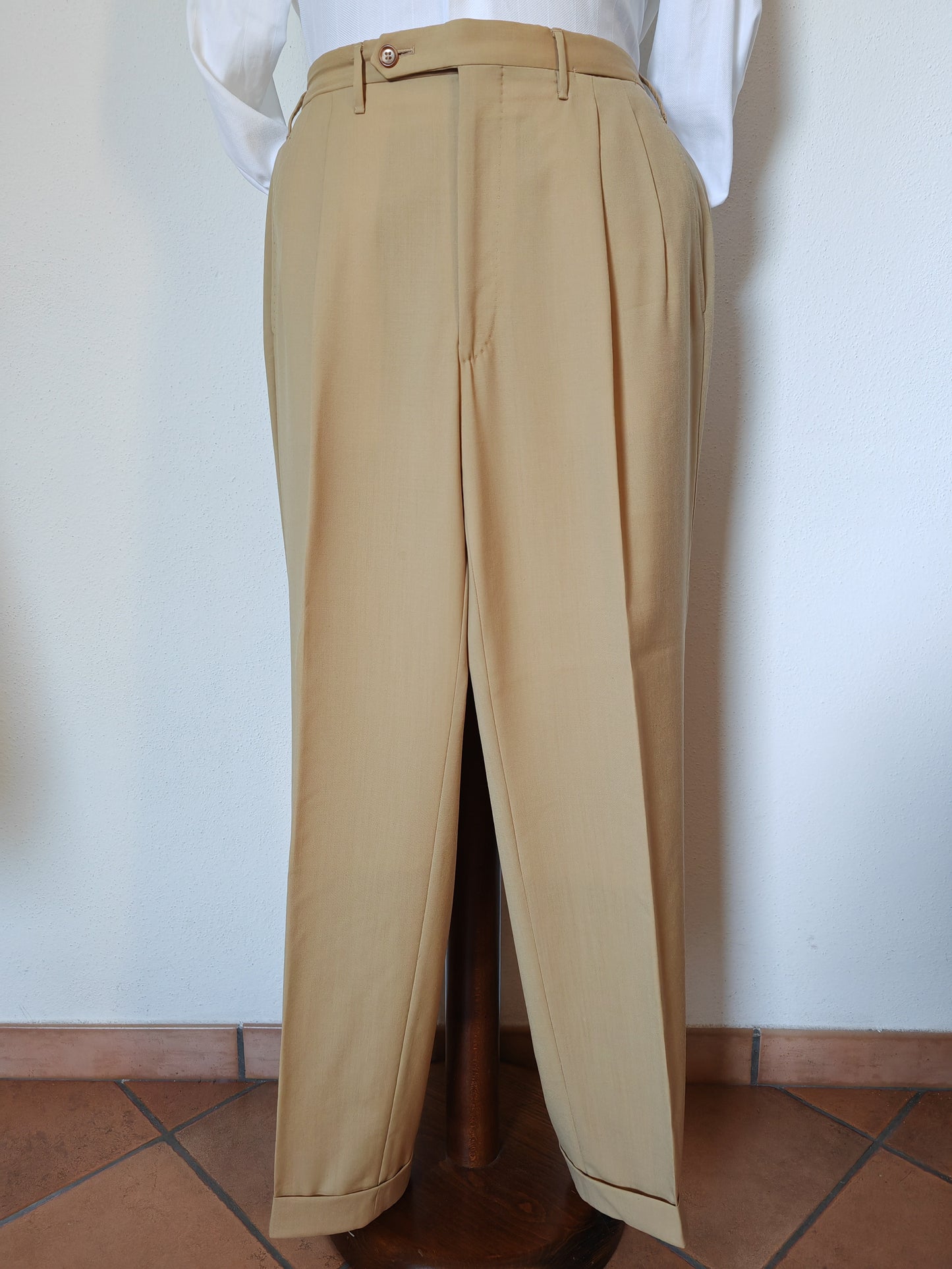 Fresco wool trousers, cream colour - size 54