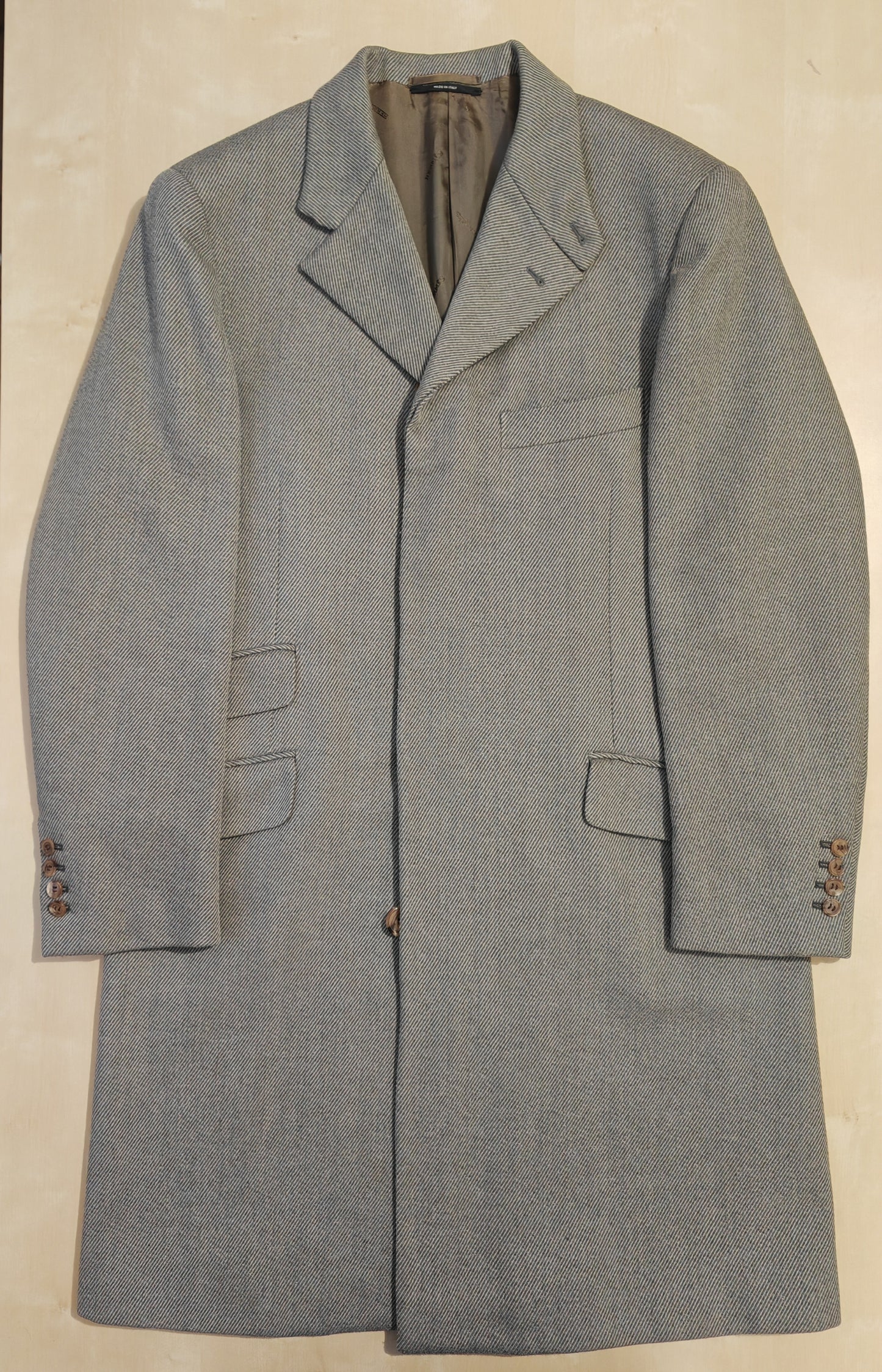 Cappotto soprabito Hermès grigio in twill di lana - tg. 48