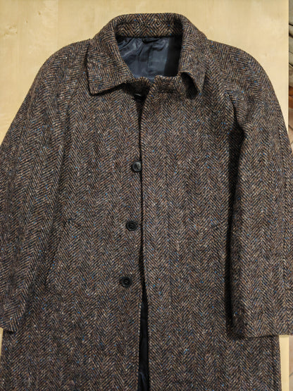 Cappotto raglan in tweed spinato anni '80 - tg. 46