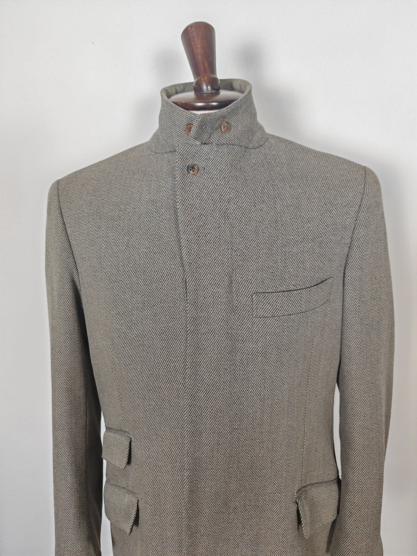 Cappotto soprabito Hermès grigio in twill di lana - tg. 48