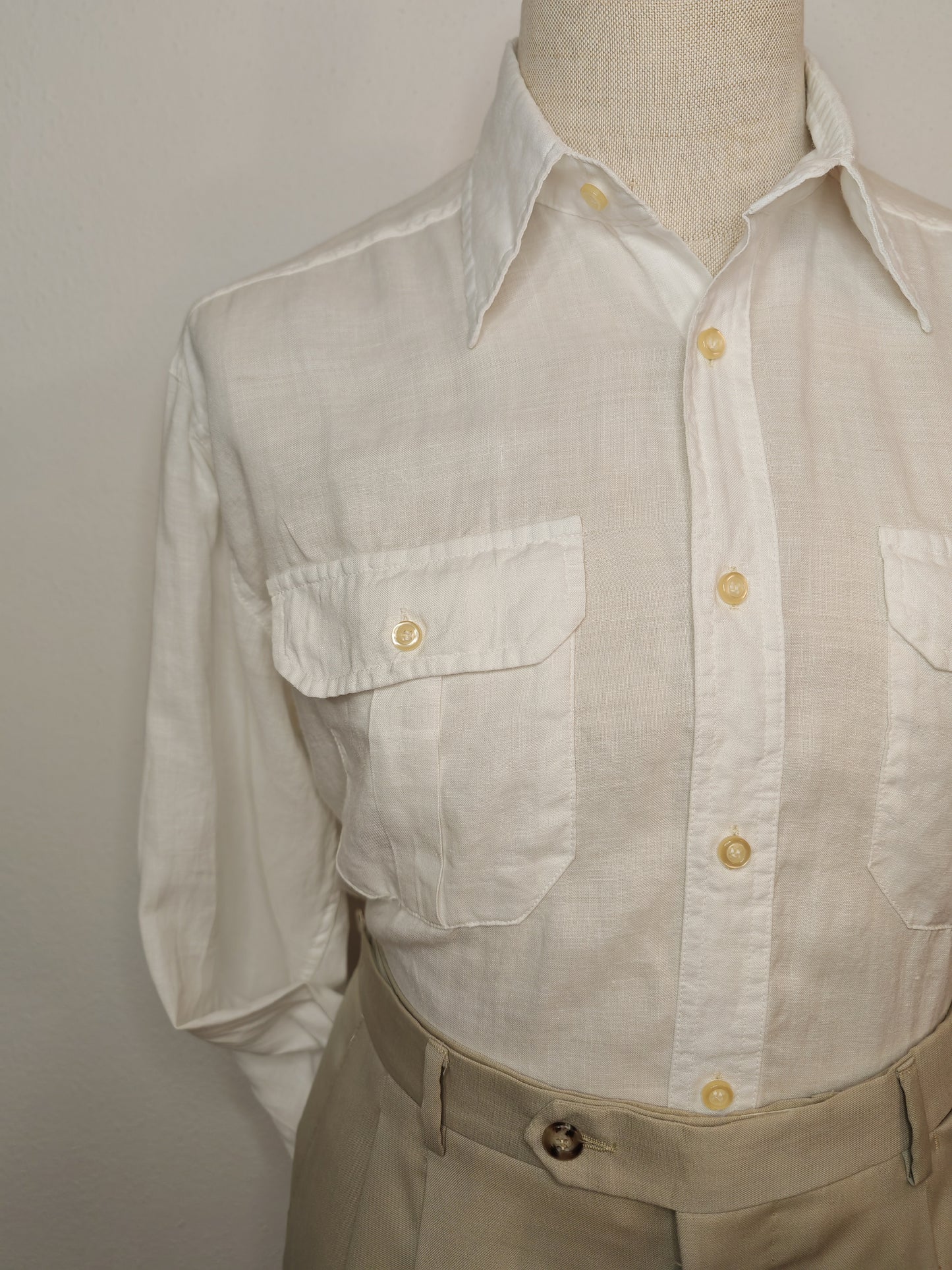 Camicia bianca 100% lino - L