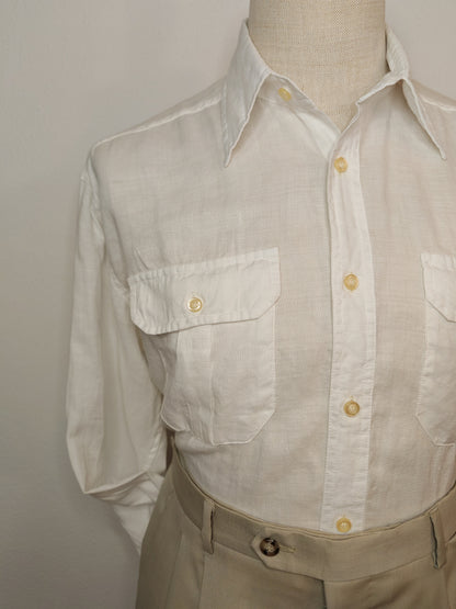 Camicia bianca 100% lino - L