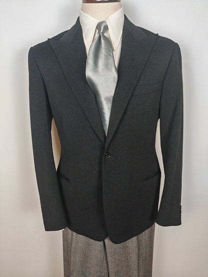 Giacca sartoriale anni '50/'60 in flanella grigio antracite - tg. 46