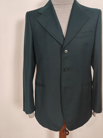 Giacca anni '70 in twill verde bottiglia - tg. 46/48