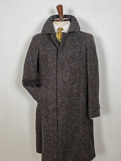 Cappotto raglan in tweed spinato anni '80 - tg. 46