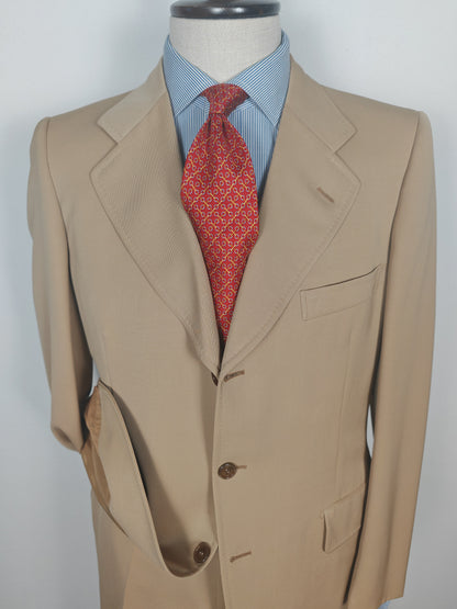 Completo anni '70 in twill di lana beige - tg. 50/52