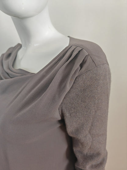 Blusa Brunello Cucinelli in seta con maniche in cashmere - S/M