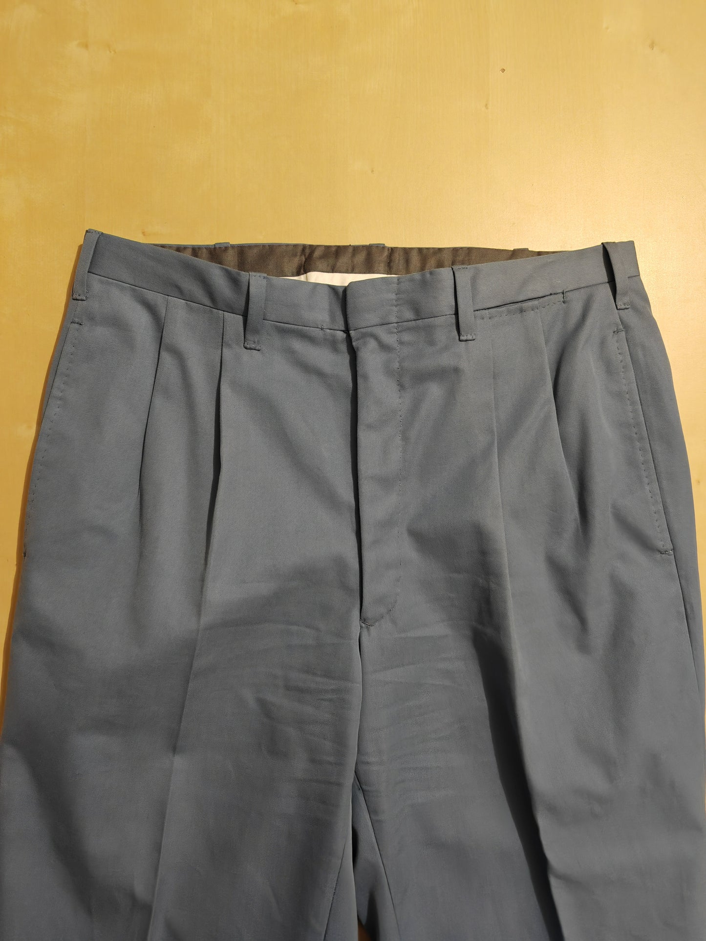 Pantalone sartoriale su misura in twill di cotone blu avio - tg. 48