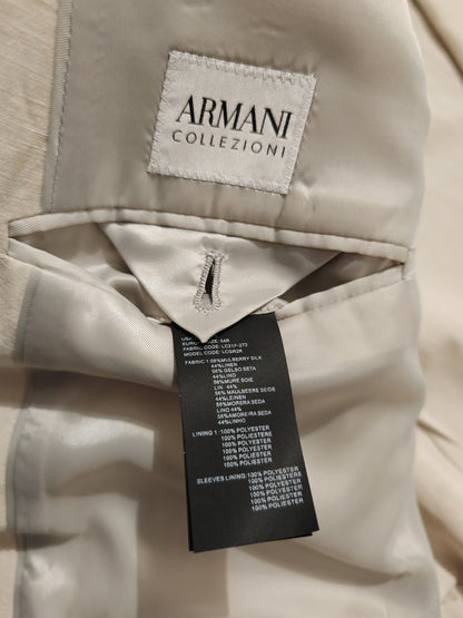 Giacca Armani Collezioni in seta e lino color avorio - tg. 52/54