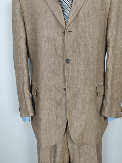 Completo in puro lino color corda - tg. 54