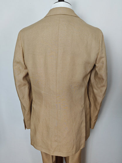 Completo anni '90 in puro lino irlandese beige - tg. 46/48