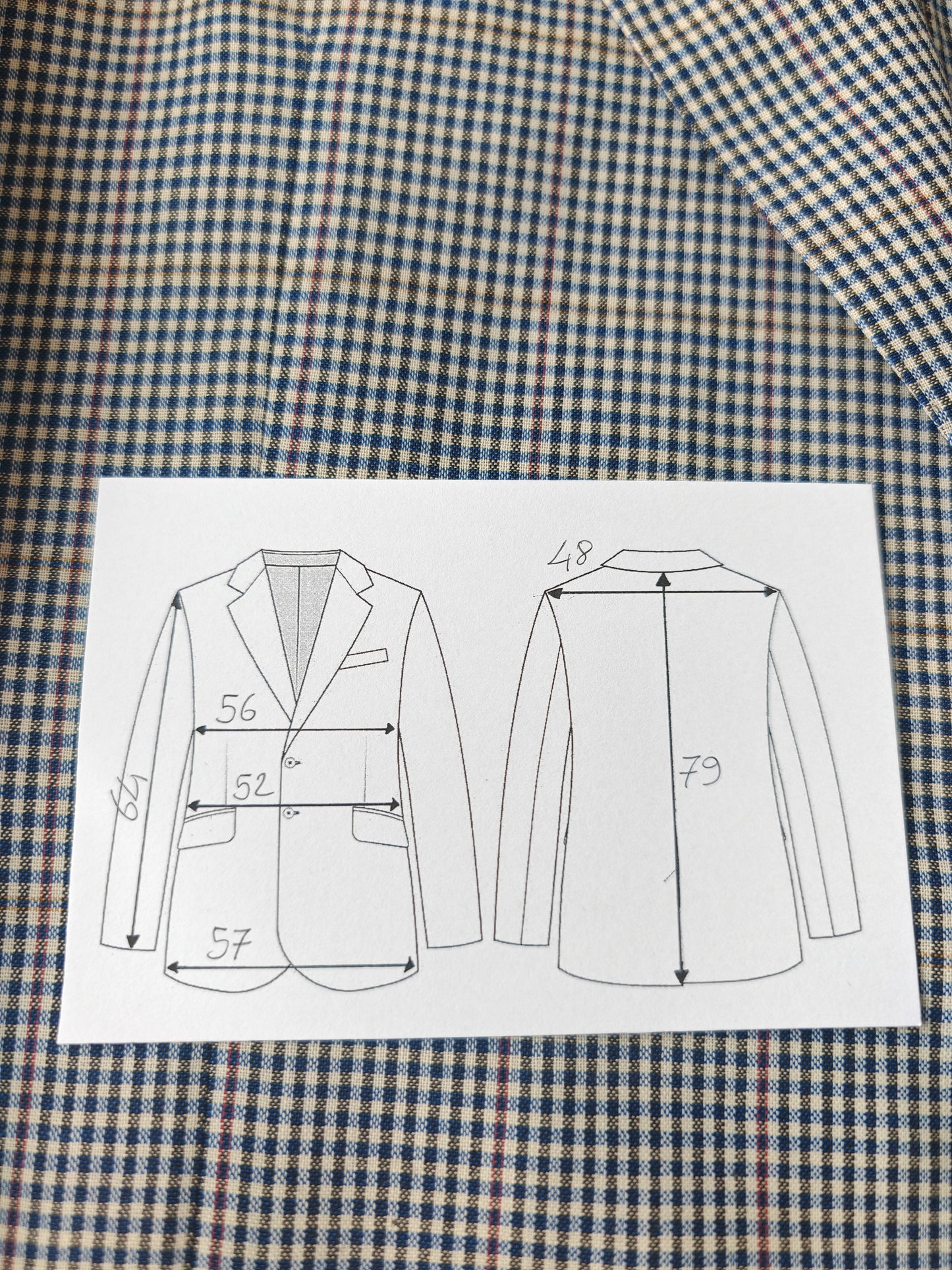 Giacca Pierre Cardin anni '80 chek in tela frescolana - tg. 50/52