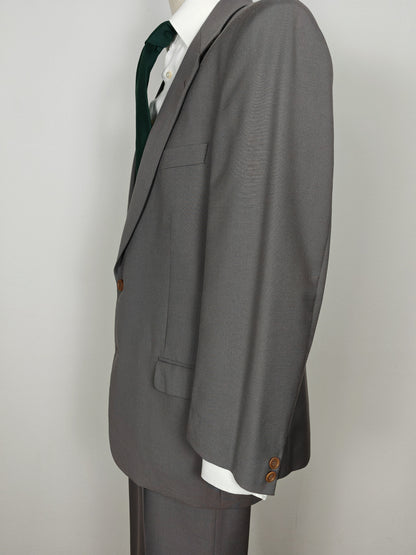 Completo anni '80 in fresco lana verde-grigio - tg. 50/52