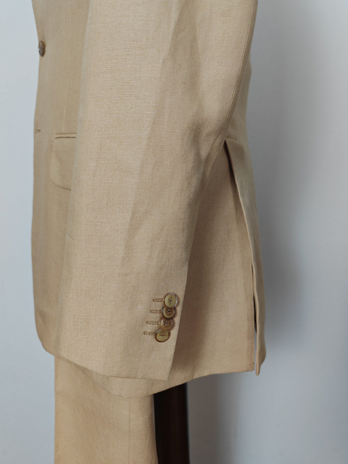 Completo anni '90 in puro lino irlandese beige - tg. 46/48