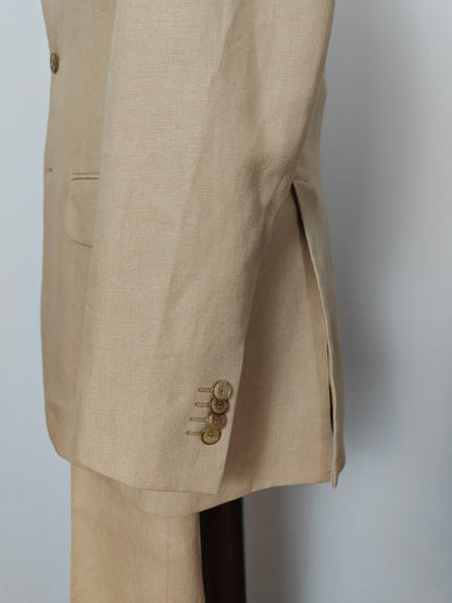 Completo anni '90 in puro lino irlandese beige - tg. 46/48