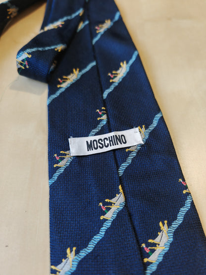 Cravatta Moschino blu con gondole