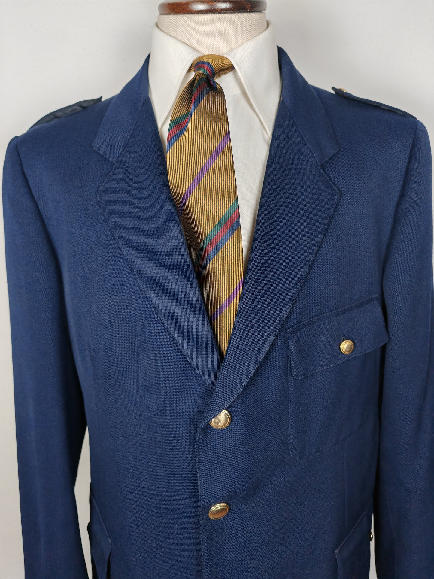 Blazer sartoriale anni '60/'70 in stile militare navy - tg. 56/58