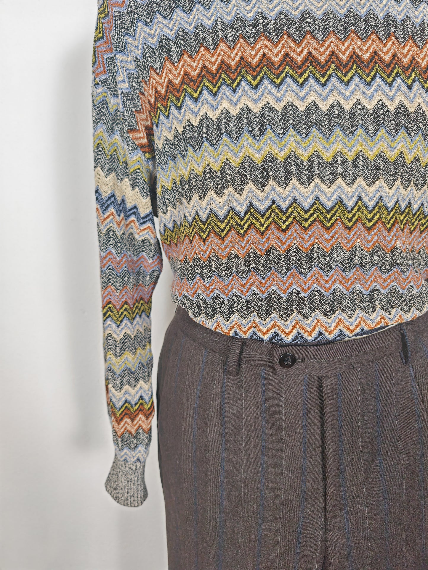 Maglia Missoni zigzag vintage in cotone - tg. 50