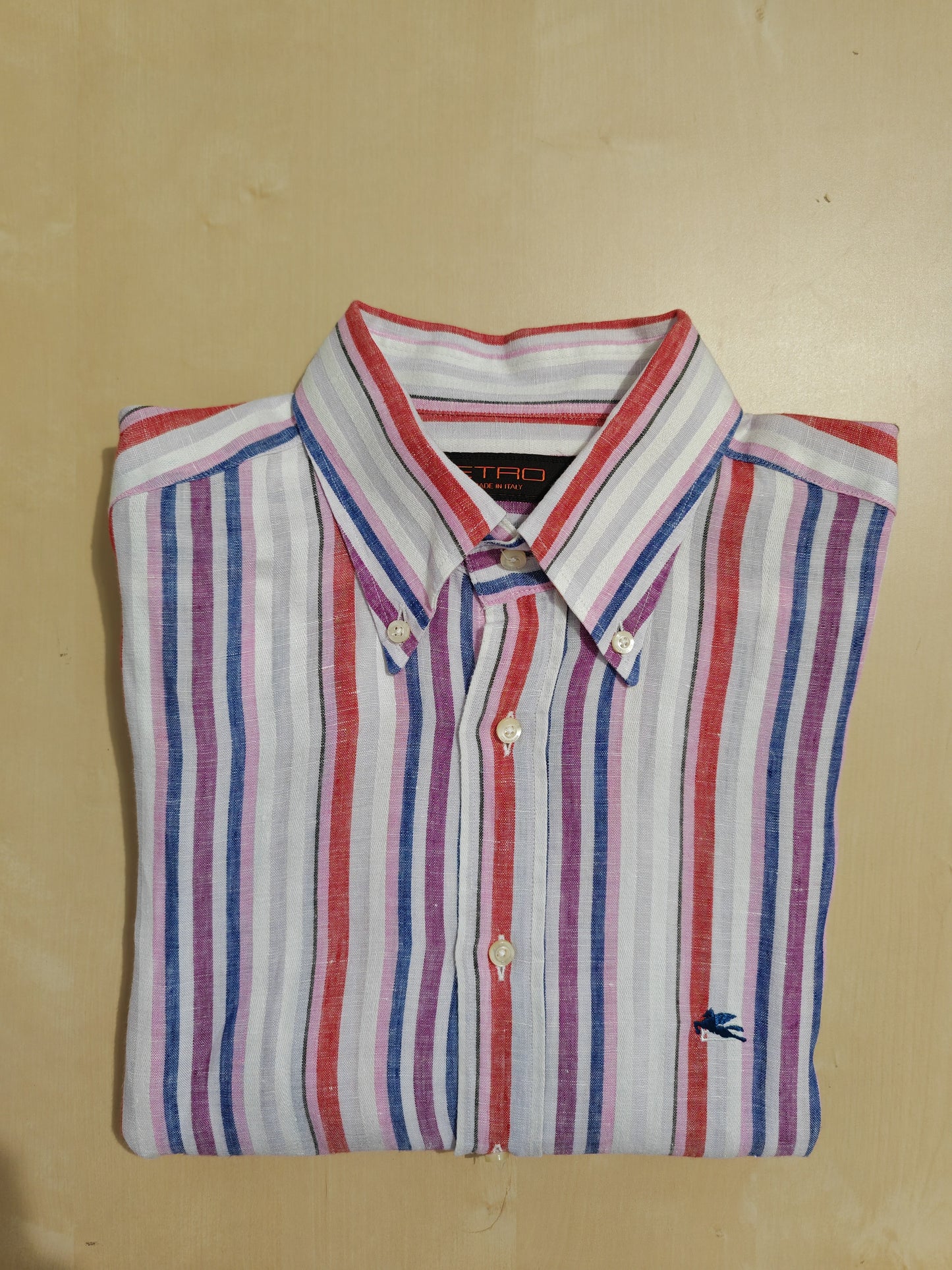 Camicia Etro a righe in puro lino - collo tg. 40