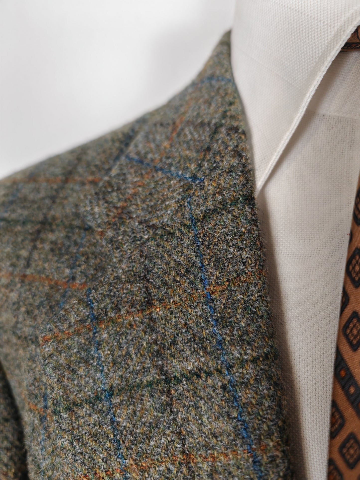 Giacca anni '80 in Harris Tweed finestrato - tg. 52/54