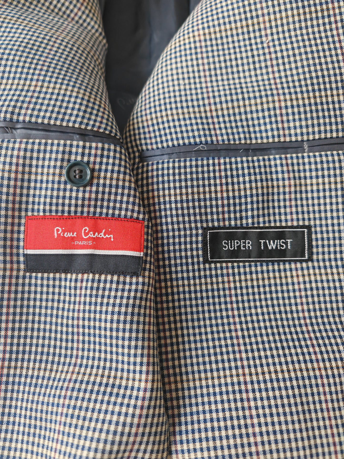 Giacca Pierre Cardin anni '80 chek in tela frescolana - tg. 50/52