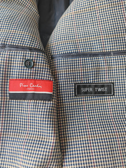 Giacca Pierre Cardin anni '80 chek in tela frescolana - tg. 50/52