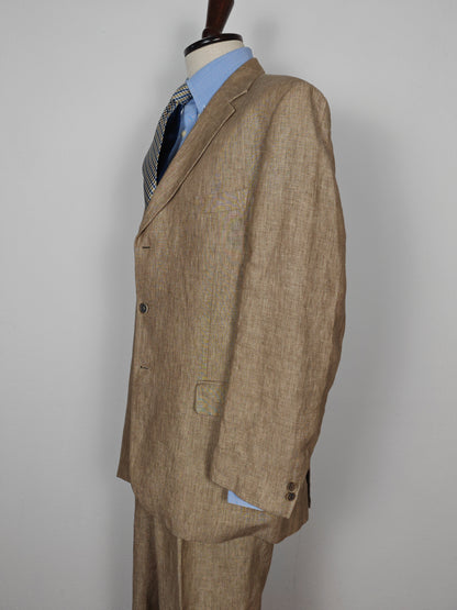 Completo in puro lino color corda - tg. 54