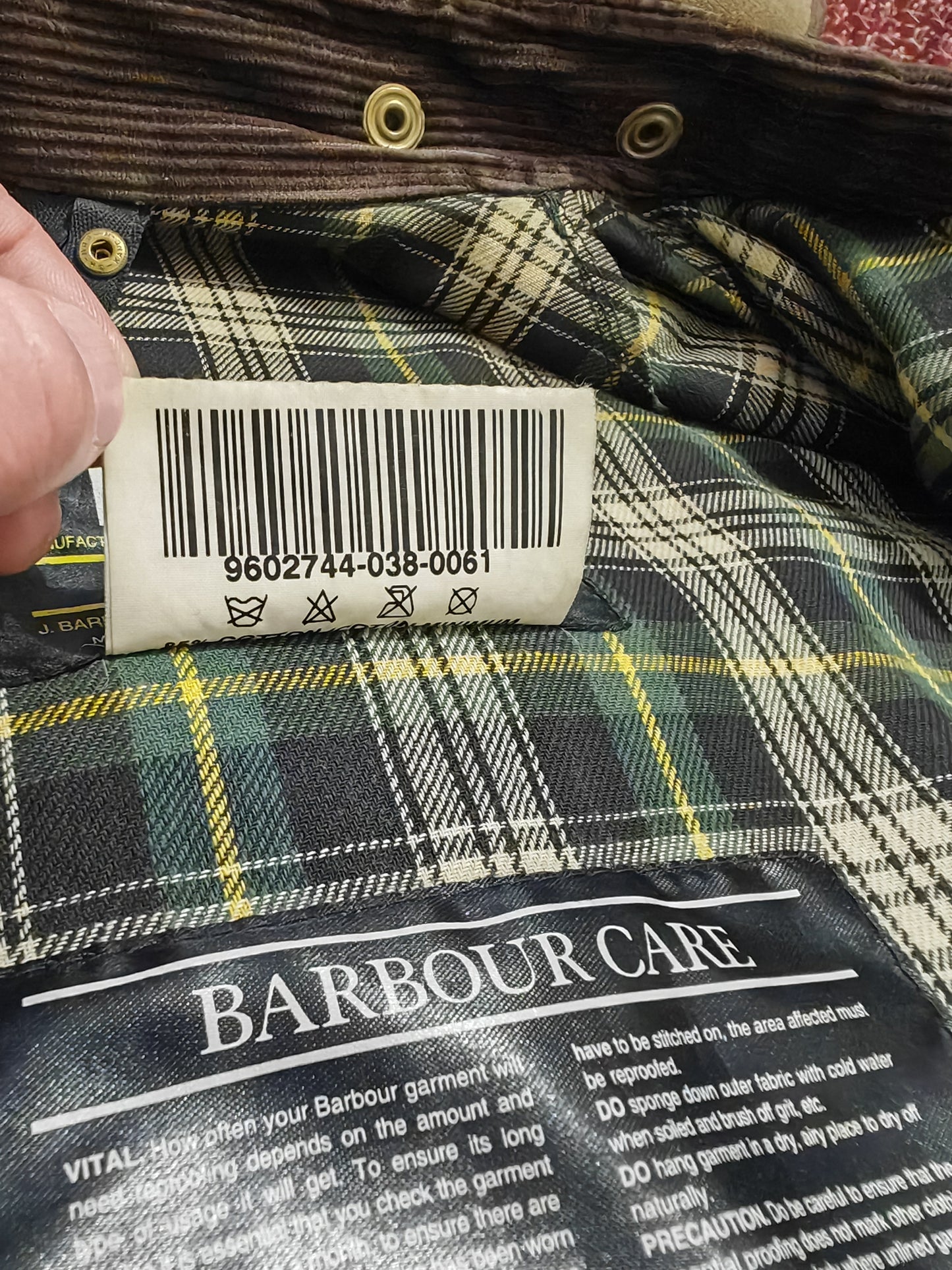 Barbour Bedale 1996 con interno - C42/107cm (L)