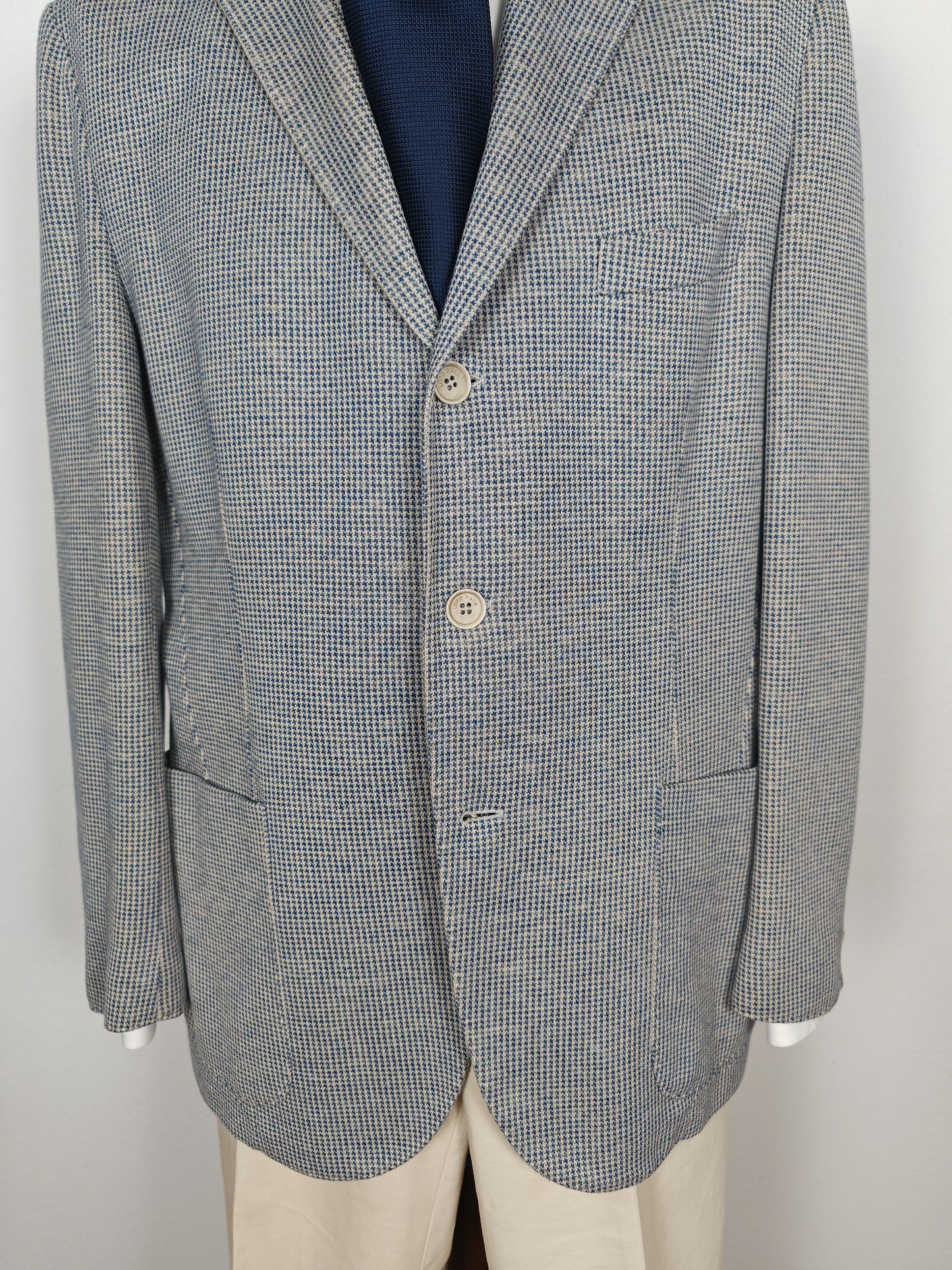 Giacca Loro Piana in jersey cotone e lino pied-de-poule - tg. 50