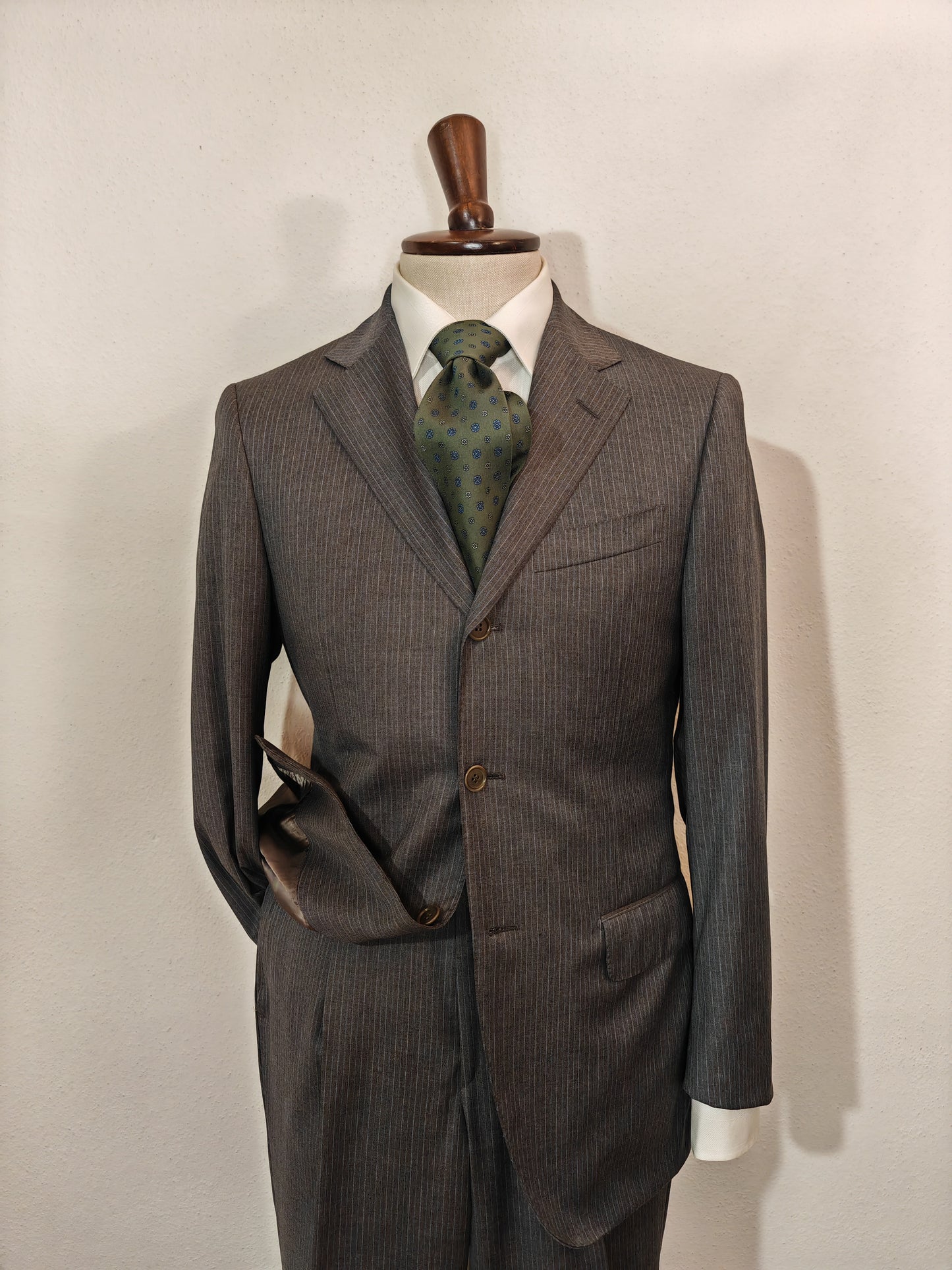 Completo Boggi tessuto Loro Piana super 120S, grigio gessato - tg. 46