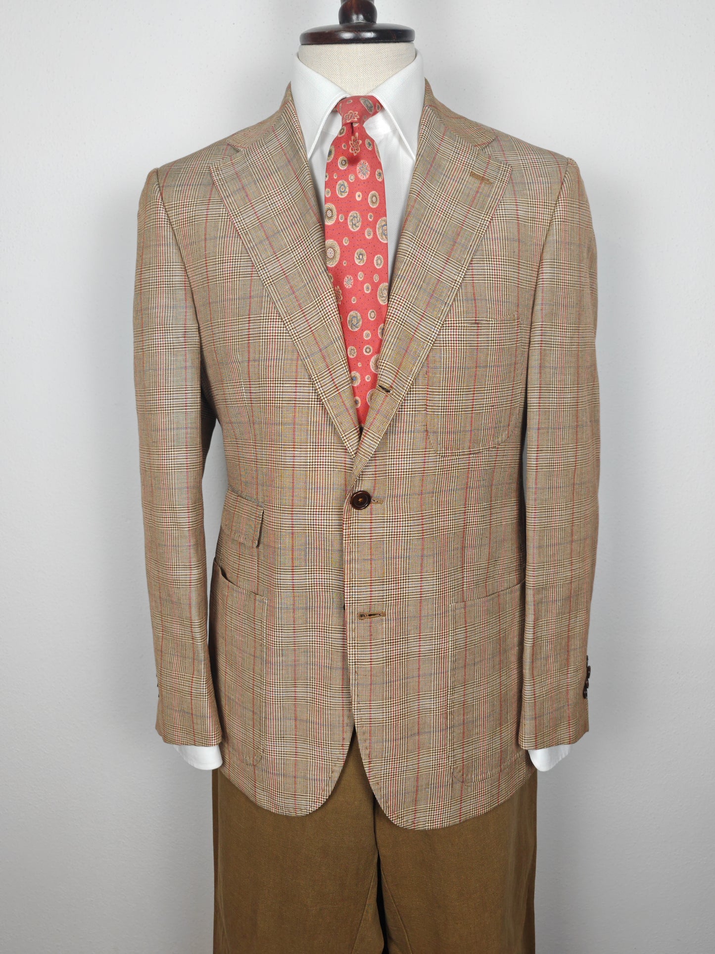 Giacca estiva De Paz 100% lino principe di Galles - tg. 48