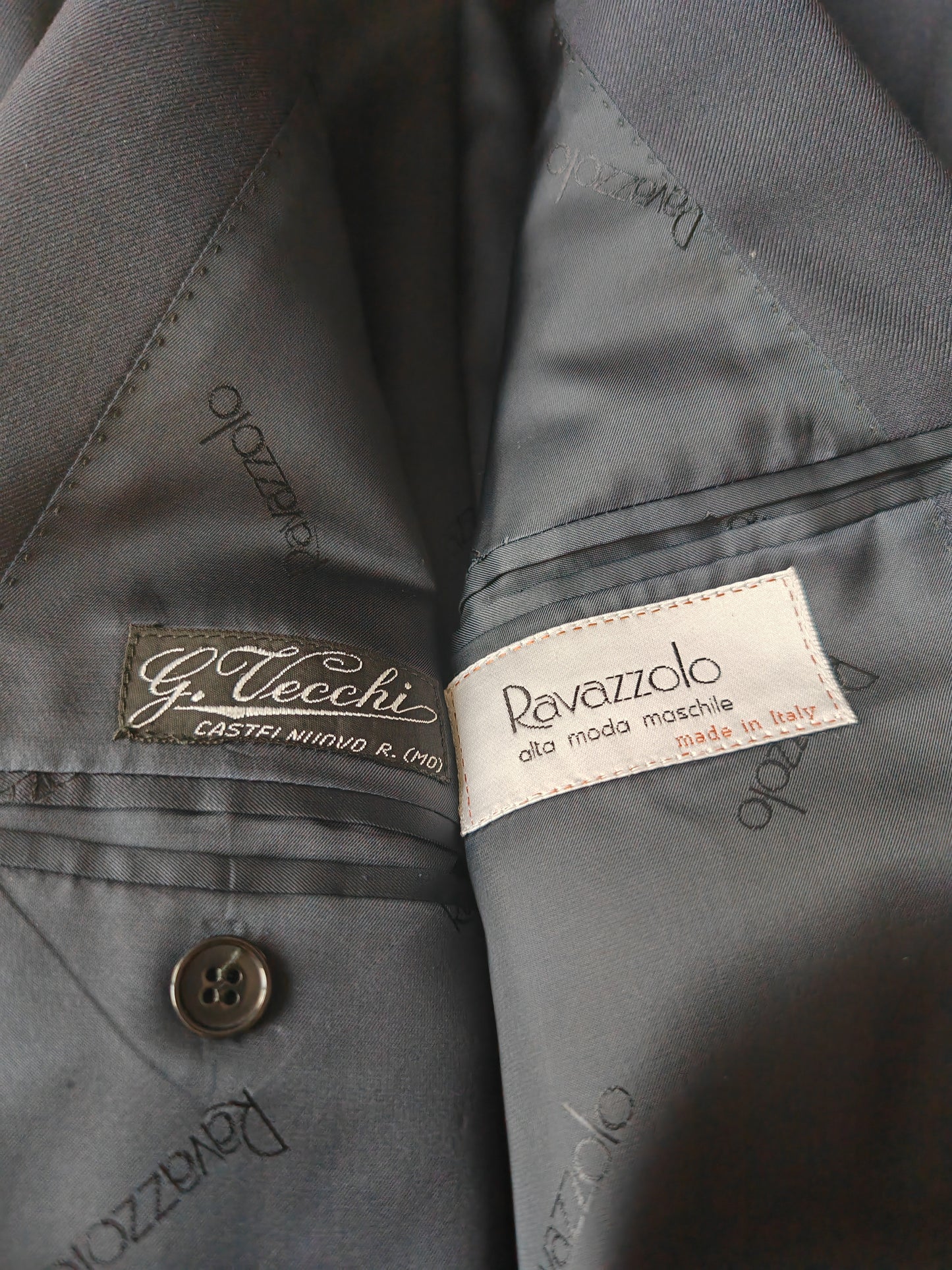 Blazer navy doppiopetto in twill pettinato - tg. 48