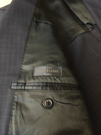 Completo Corneliani estivo in fresco lana blu a quadri - tg. 54