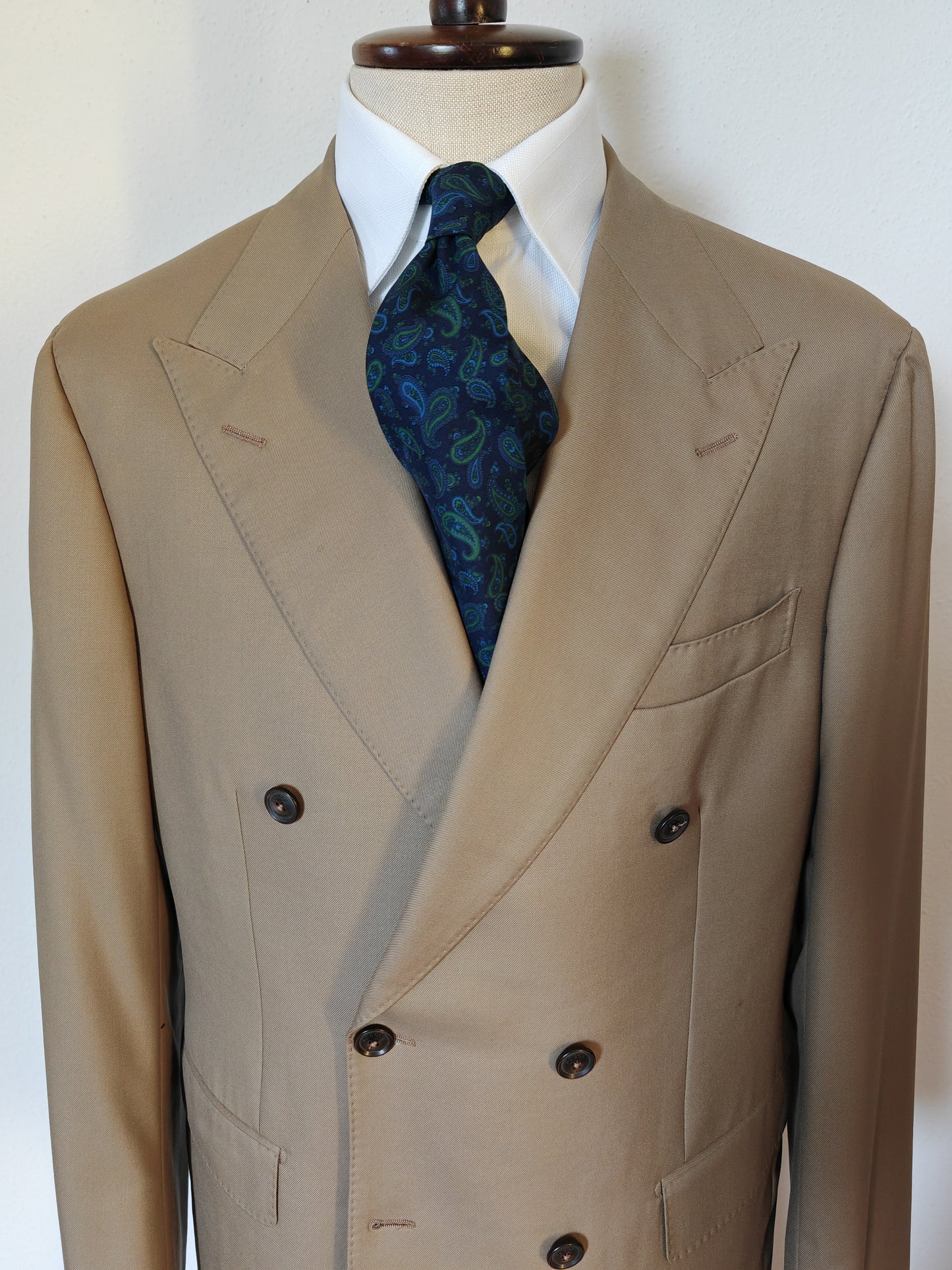 Giacca Boggi doppiopetto in twill beige - tg. 56 lunga