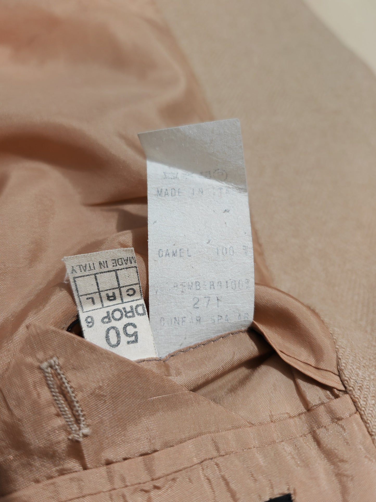 Giacca spigata in puro cammello - tg. 50