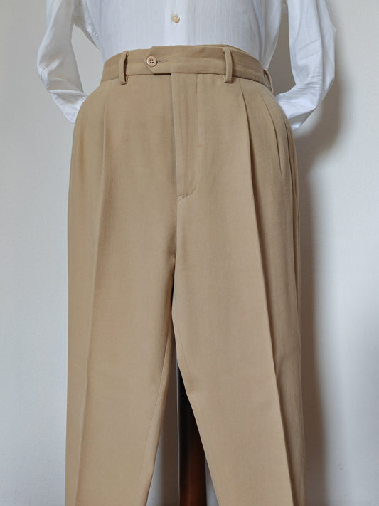 Pantalone beige in lana e cotone - tg. 52