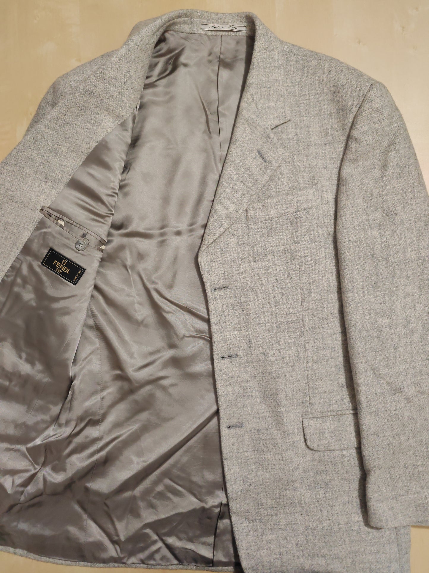 Giacca Fendi anni '90 in tweed grigio chiaro - tg. 48