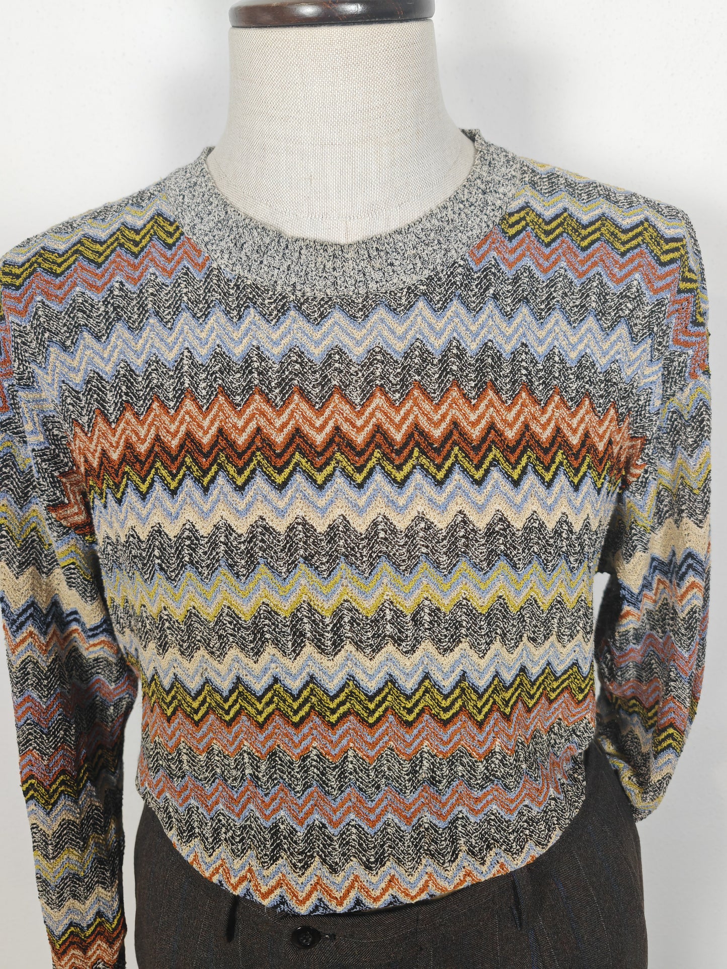 Maglia Missoni zigzag vintage in cotone - tg. 50