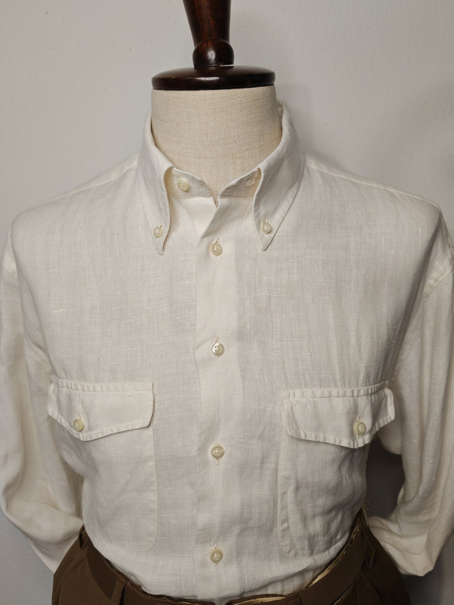 White shirt in puer linen - XL