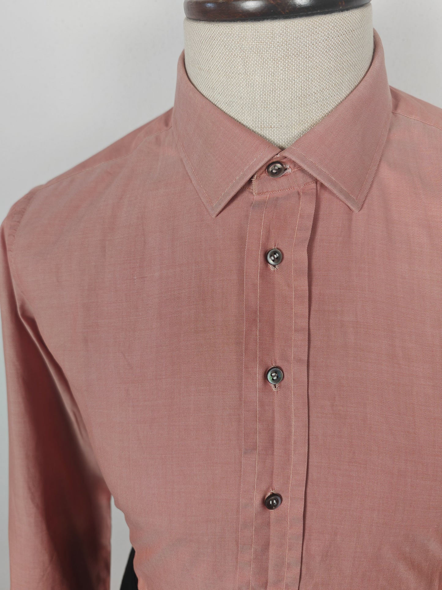 Camicia sartoriale in twill rosso/rosa cangiante - tg. S collo 39/40