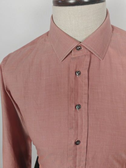 Camicia sartoriale in twill rosso/rosa cangiante - tg. S collo 39/40