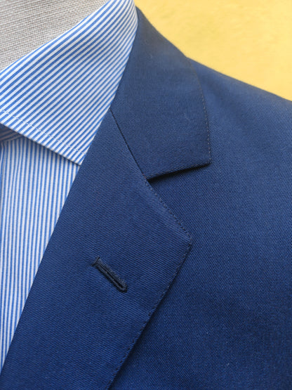 Completo sartoriale anni '60 twill di lana blu - tg. 50