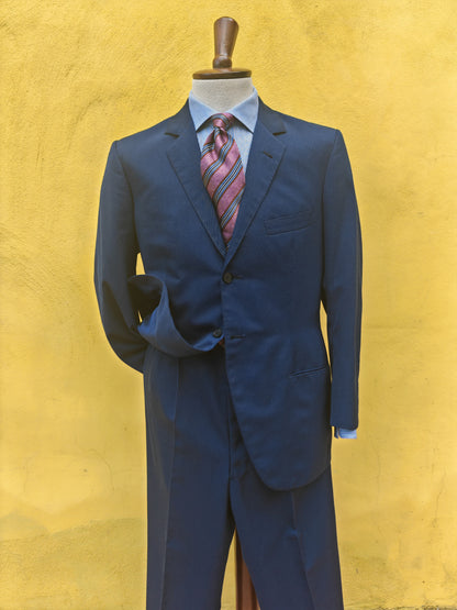 Completo sartoriale anni '60 twill di lana blu - tg. 50