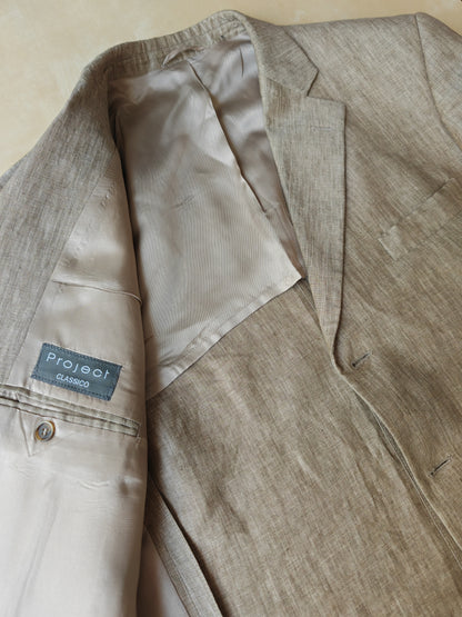 Completo in puro lino color corda - tg. 54