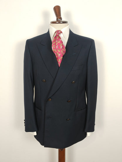 Blazer navy anni '80 in twill, tessuto Vitale Barberis Canonico - tg. 48