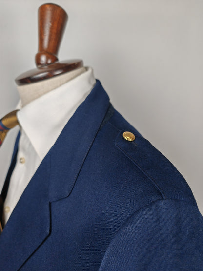 Blazer sartoriale anni '60/'70 in stile militare navy - tg. 56/58