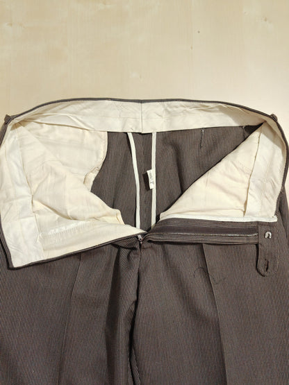 Completo 3 pezzi svasato anni '70 marrone spigato - tg. 44