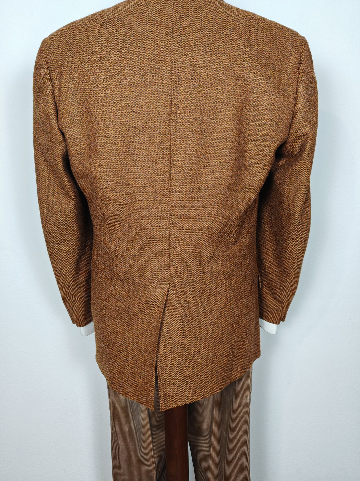 Giacca Yves Saint Laurent in tweed scozzese Crombie color tabacco - tg. 48