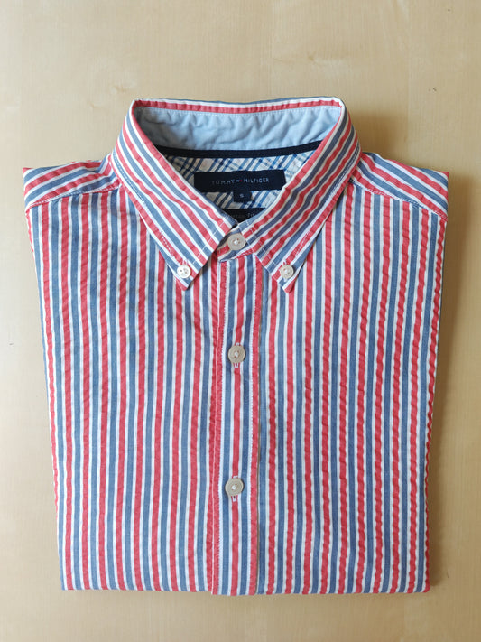 Camicia Tommy Hilfiger righe in cotone seersucker - S (collo 39)