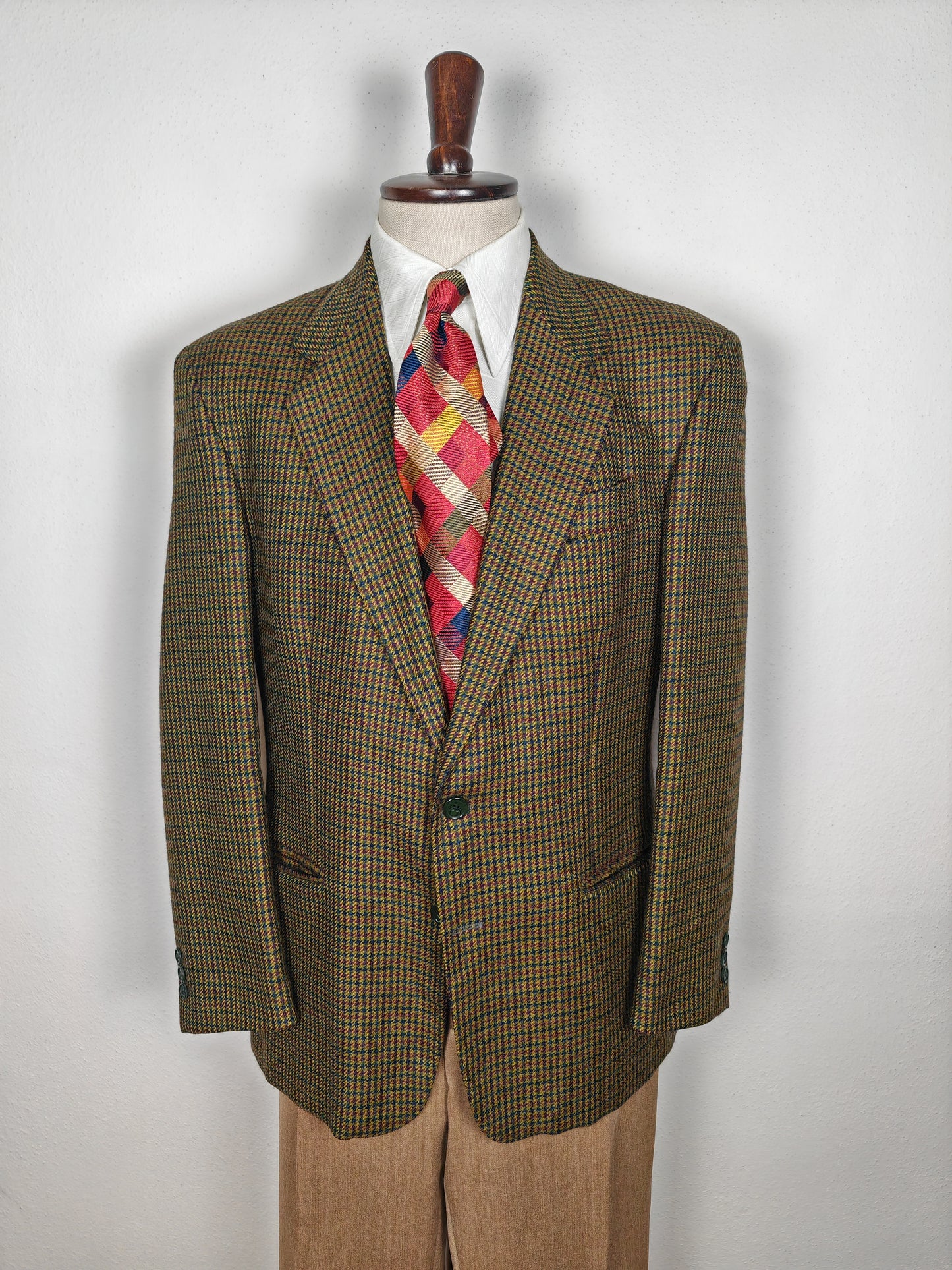 Giacca anni '80 pied-de-poule multicolore - tg. 48/50